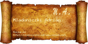 Mladoniczki Adrián névjegykártya