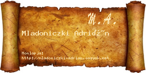 Mladoniczki Adrián névjegykártya